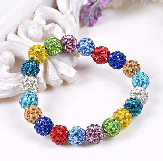

20 color Fashion Handmade Crystal Shambala Bangles Strand Shambala Charm Rhinestone Stone Chain Beads Bracelets For Women