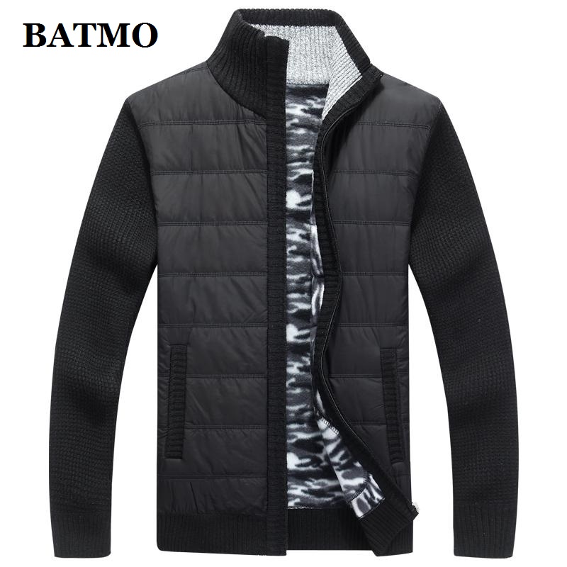 

BATMO 2019 new arrival autumn high quality casual black sweater men,men's sweater jackets,plus-size -XXXL 9906