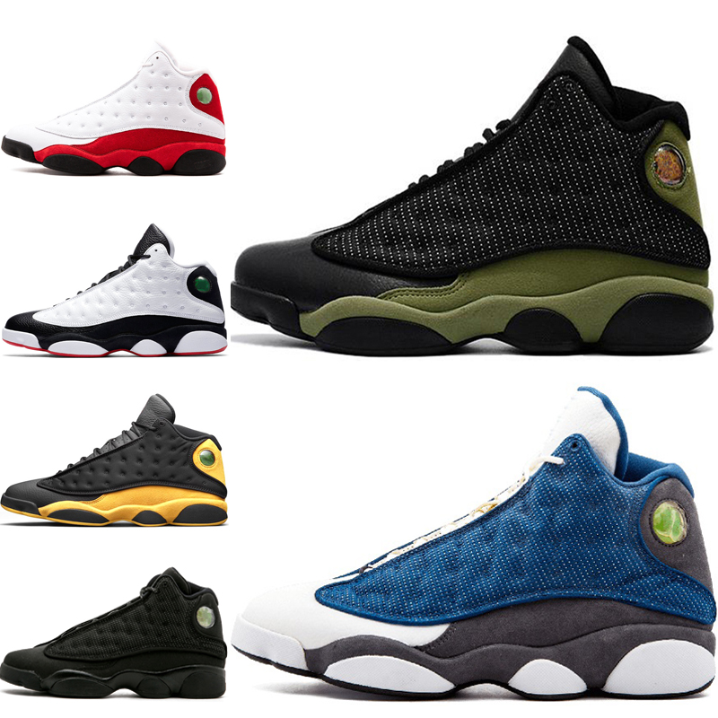 

High Quality 13 olive Basketball Shoes Men 13s Flint Playoffs He Got Game Bred DMP Chicago Black Cat History Of Flight trainer Sneakers, Pure money