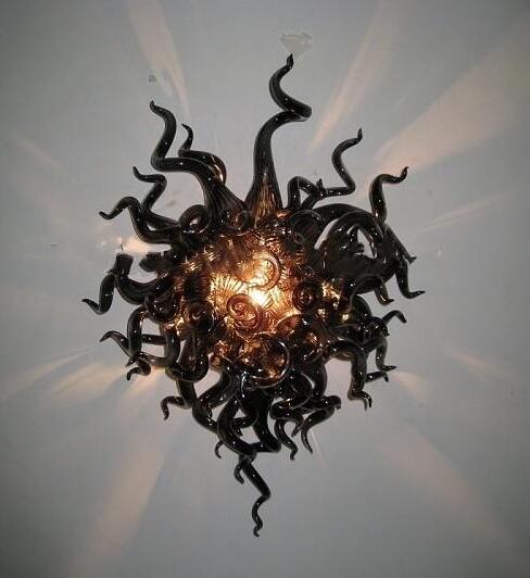 

Hand Blown Sconce Murano Glass Black Lamps with LED Bulbs Custom Made Wall Mouted Lighting