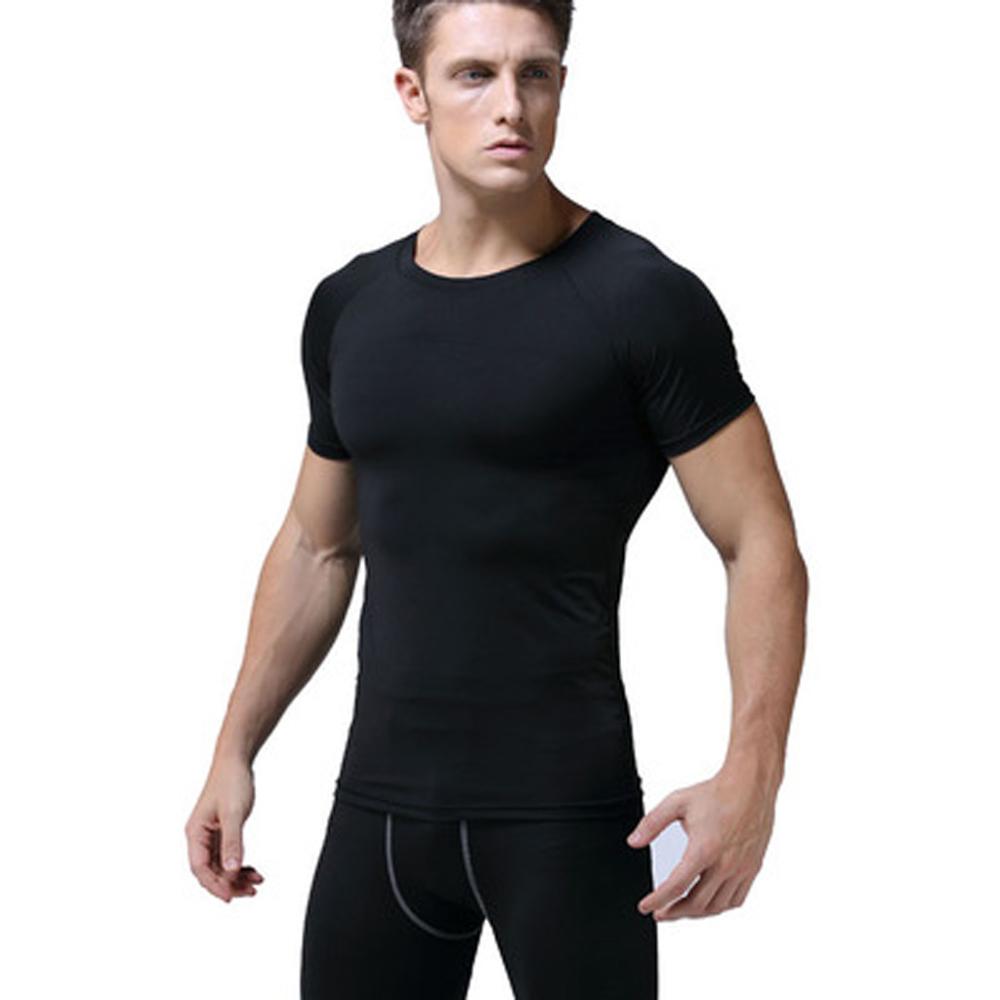 

Men's PRO Short Sleeve Tops Fitness Sport T-shirt Running Quick Drying Training T-shirt Outdoor Fitness wear, White