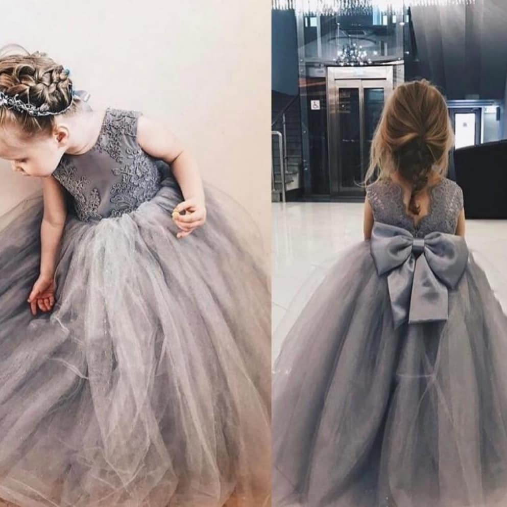 girls grey tulle dress