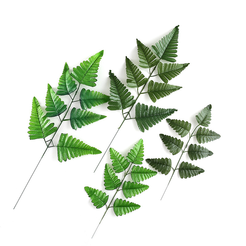 

Cheap Faux Fern Grass Silk Plant Leafs Artificial Turtle Foliage Fabric Palm Tree Leaves Persian Plant Wall Autumn Decoration, Light green 1