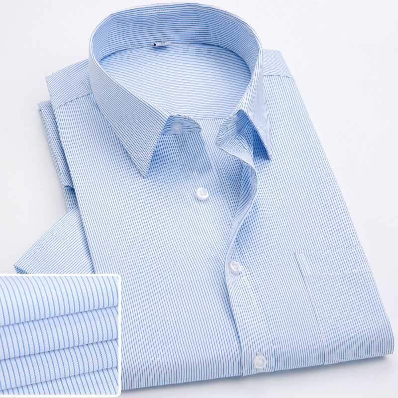 

Korean Clothes Summer Striped Shirt Men Short Sleeve Fashion Business Formal Casual Shirts Cotton Slim Fit Mens Shirts Plus Size, Gd522