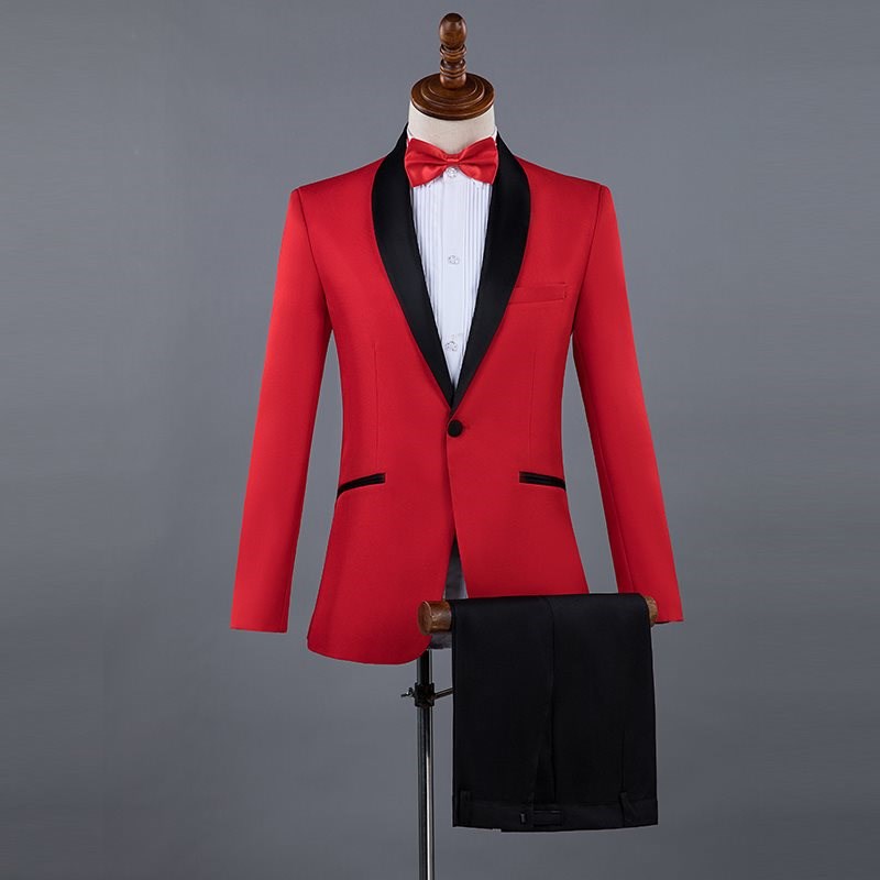 

Classic Shawl Lapel Wedding Tuxedos Slim Fit Suits For Men Groomsmen Suit Two Pieces Prom Formal Suits (Jacket+Pants+Tie) 854, Same as image
