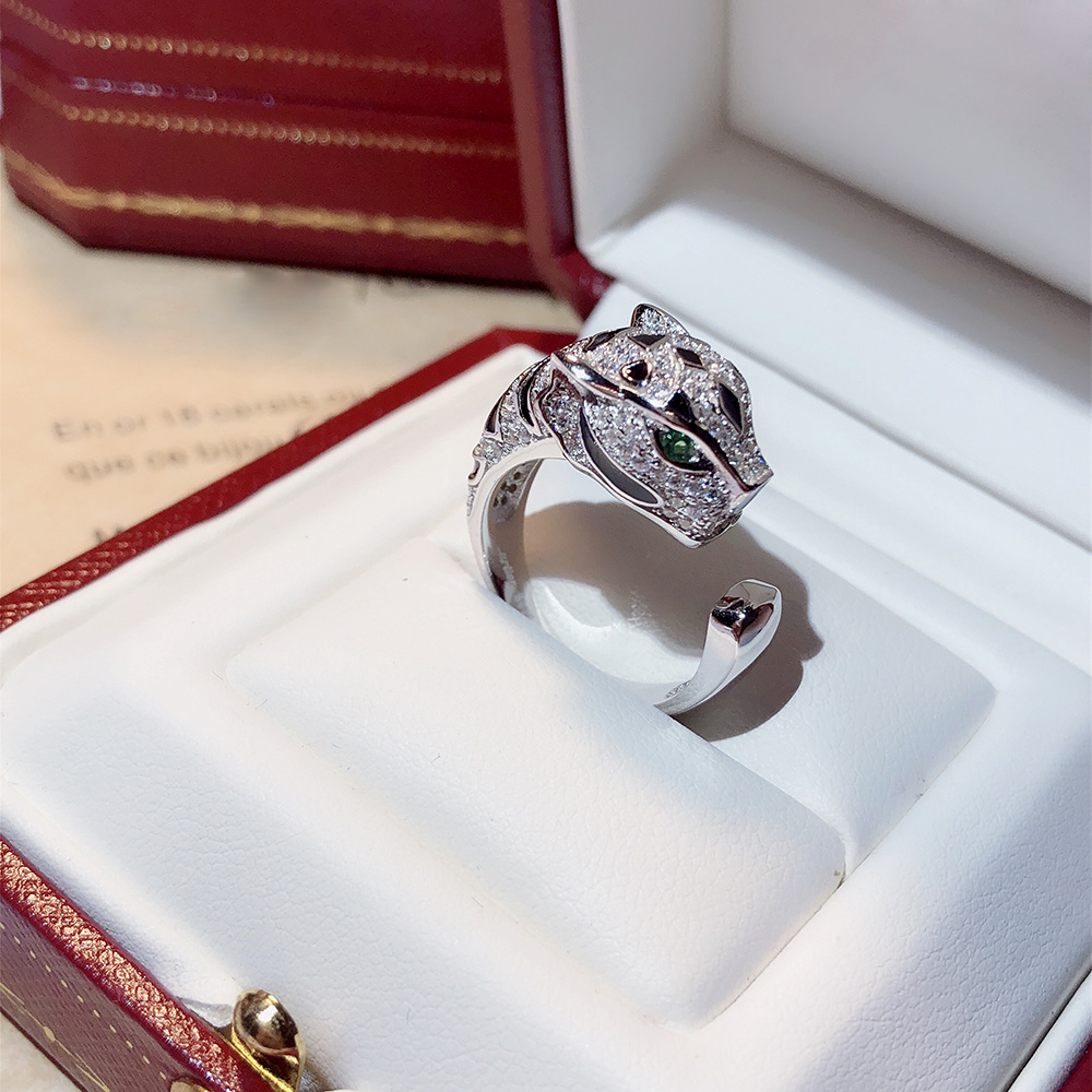 

S925 Sterling silver Personality domineering Leopard Women's Ring Hot money Free shipping Luxurious Dance Bracelet Giving gifts Golden Rings