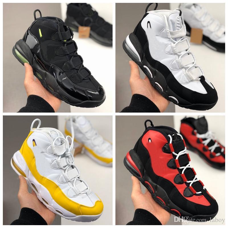 2020 Air Plus Uptempo QS Hommes Chaussures de basket noir Designer vert jaune Hommes Scottie Pippen Baskets sport Chaussures de sport des Chaussu