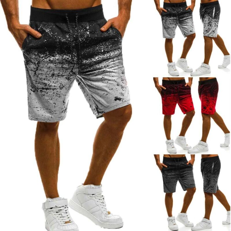 

Mens Summer Cargo Sports Running Shorts Casual Summer Beach Sport Gym Trousers Plain Elastic Plus Size, Red