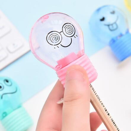 

Novelty Bulb Style Pencil Sharpener Creative Emotions Plastic Pencil Sharpener For Kids Gifts Kawaii Stationery School Supplies GB1110