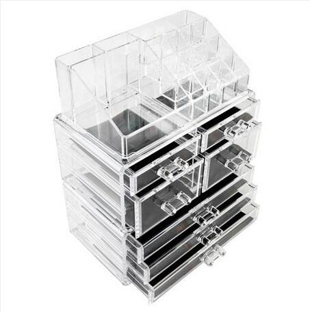 

Wholesales Free shipping Acrylic Cosmetics Storage Rack with 7 Drawers Transparent