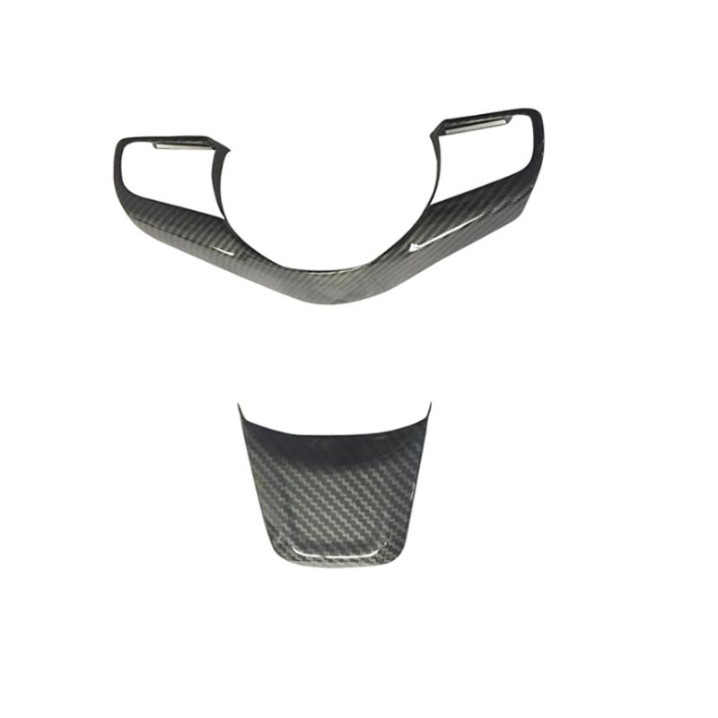 

2Pcs/set Durable Steering Wheel Trim Interior Carbon Fiber Decorative Frame Car Direct Fit Cover Accessories For E-PACE