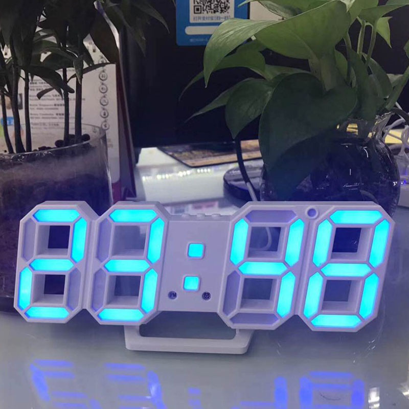 

3D Digital Alarm Clock LED Decorative Bedroom Multifunction Digital Table Clock Calendar LED Display Desktop Watch