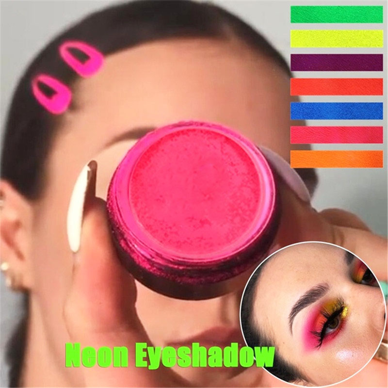 

7 Mixed Colors Neon Eyeshadow Pigment Matte Mineral Spangle Nail Cosmetics Set Make Up Shimmer Shining Eye Shadow