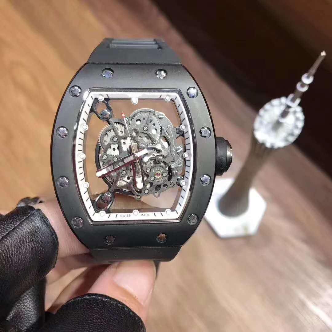 

Biggest size 46mm male watch Mens Automatic movement Watches Black Rubber Sports Self-wind designer Watches Wristwatches, Slivery;brown