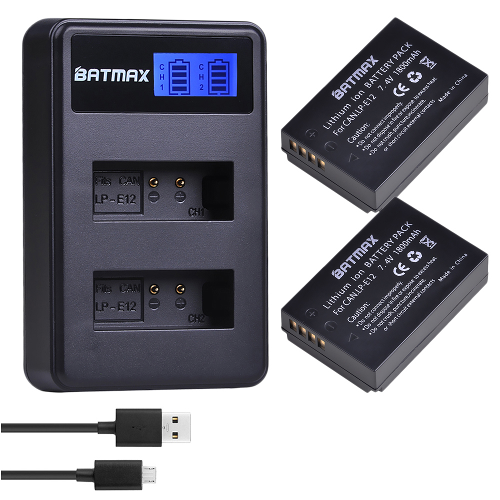 Replacement for Canon 60Da Battery and Charger with Car Plug and EU Adapter Compatible with Canon LP-E6 Digital Camera Batteries and Chargers 1800mAh 7.4V Lithium-Ion