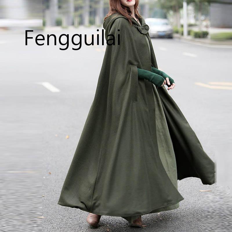 

2020 Plus Size Autumn Batwing Party Jackets Hooded Hoodie Capes Thin Women Winter Long Coat Jacket Cloak Poncho Cardigan, Black