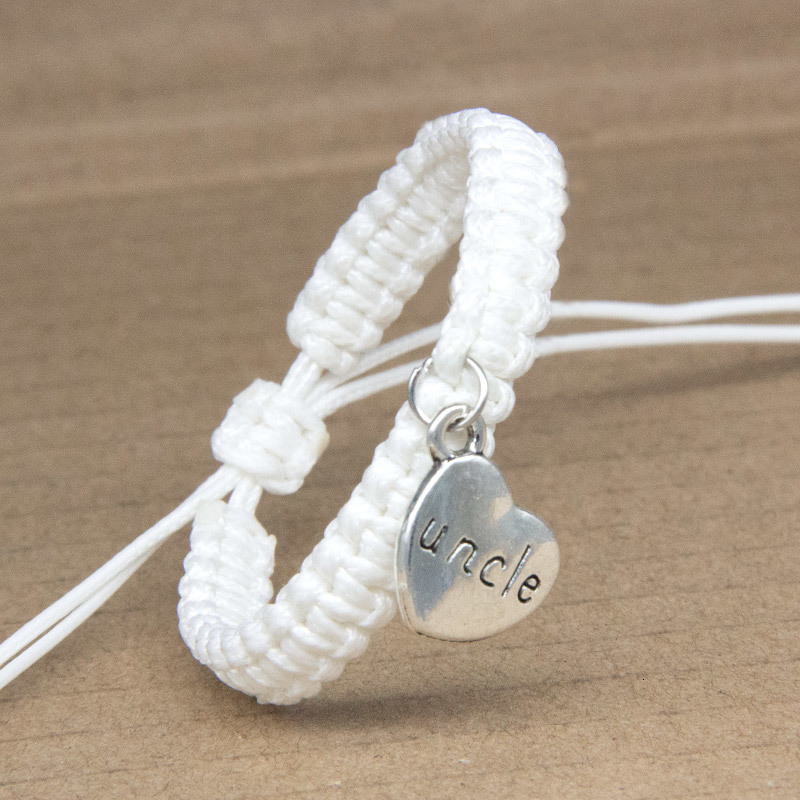 

Uncle And Aunt Bracelets For Women Male With Silver Letters Words Heart Rope Chain Adjustable Jewelry Gifts Decoration Wholesale