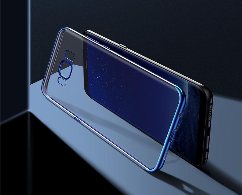 

Electroplating Ultra Slim Shockproof Silicone TPU Clear Cover Phone Case for Samsung Galaxy S10 S8 S9 Plus S10E Note 10, Rose gold