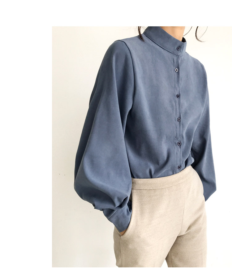 

Vintage solid cotton white Shirt female Oversize Tops Women Long sleeve Girls Blouse Plus Size Autumn Women Blouses femme Blusas, Blue