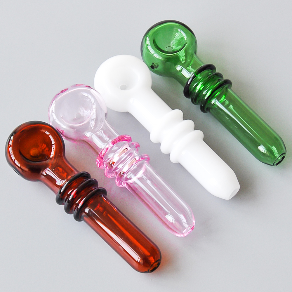 

4.0inches Colorful Glass Pipe Smoking Accessories Glass Smoking Pipe for smoking dab rig oil burner glass bongs