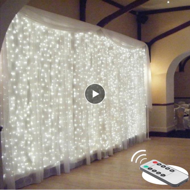

2/3/6m remote LED curtain fairy Lights string Christmas led patio party wedding window decor outdoor string Lights for new year