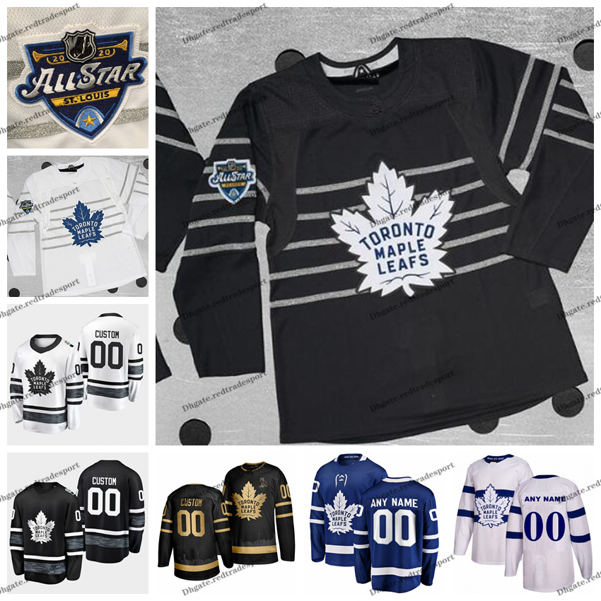 

Customize 2020 All Star 16 Mitchell Marner 34 Auston Matthews Frederik Andersen Toronto Maple Leafs Hockey Jersey Clifford Nylander Rielly, Black gold
