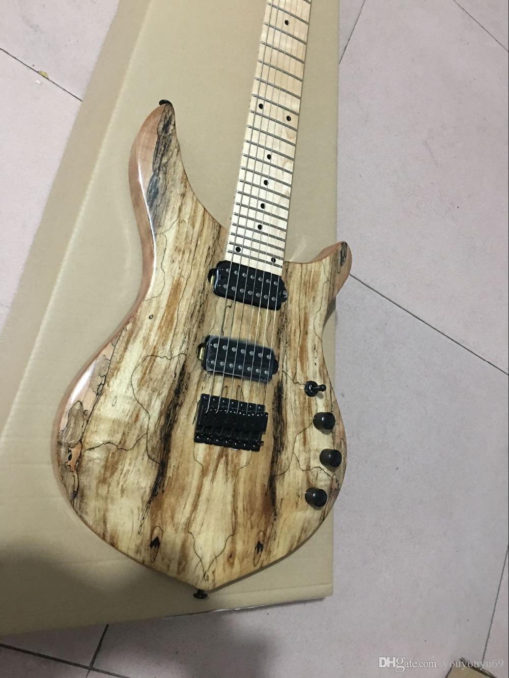 Custom factory wholesale best price, handmade ShopNew Style 6/7 string electric guitar Maple fingerboard. Natural color wooden guitar. Black