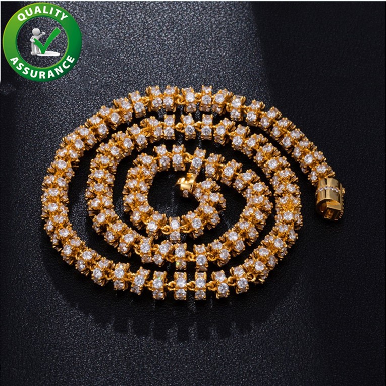 

Iced Out Chains 6mm Luxury Men Diamond Necklace Chain Cuban Link Designer Jewelry Mens Necklace Bling Hip Hop Gold Silver Rapper Fashion Boy