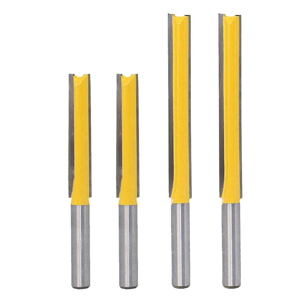 

4x Extra Long Straight Router Bit Wood Milling Cutter Slotted Trimming 2" 3"