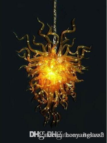 

LR370-Modern Art Design Gold Handmade Blown Glass Chandelier Long Chain LED European Crystal Custom Decorative Chandelier