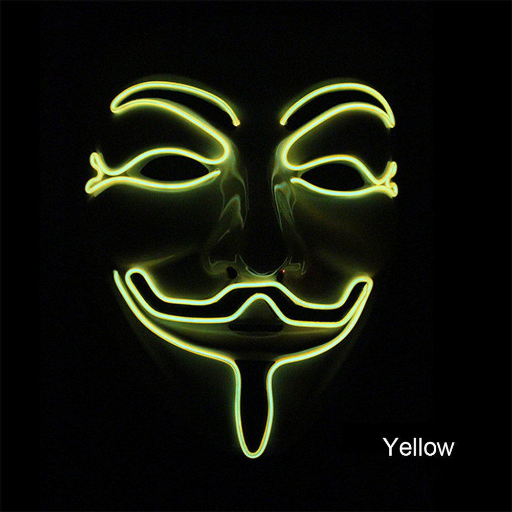 Cheap Neon Mask V For Vendetta Mascara Led Guy Fawkes Masque Masquerade