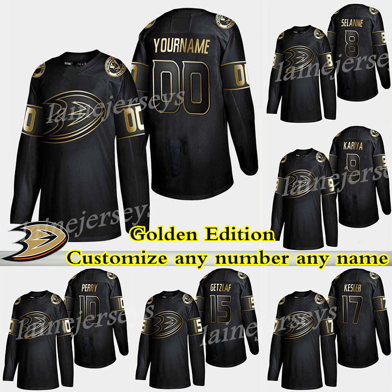 

Anaheim Ducks Jersey Golden Edition 15 Ryan Getzlaf Jersey 17 Ryan Kesler Customize any number any name hockey jerseys, Black