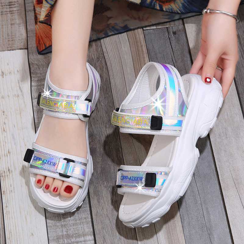 

Summer Designers Chunky Sandals Women Gladiator Black Open Toe Wedge Beach Block Heel Shoes Casual Fashion Woman Platform Sandal