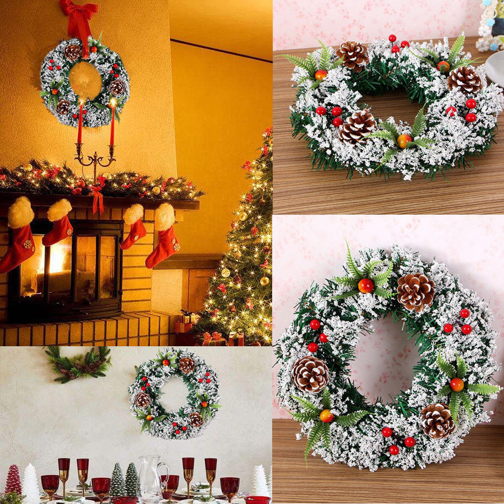 

2018 Christmas Party Decoration Wall Hanging Christmas Wreath Decoration For Xmas Party Door Garland Ornament