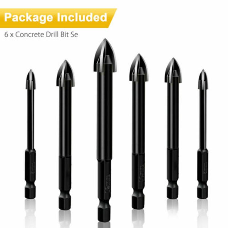 

6Pcs Tungsten Carbide Drill Bit Tools Multifunction Bits for Ceramic Tile Concrete Brick Wall Glass I88