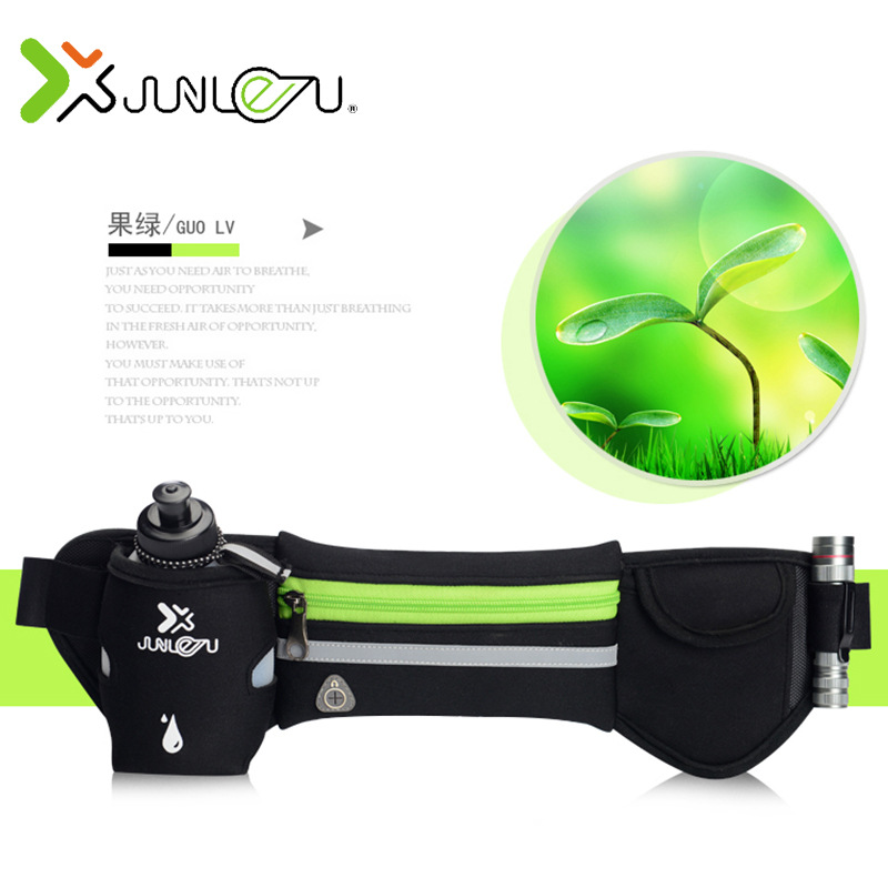 

Running Waistpack Nylon Reflective Waterproof for Men Women Sports Waistpack Bag Free water bottle, Orange