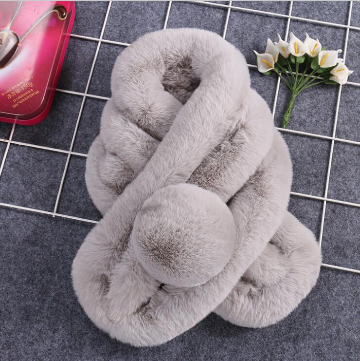 

Luxury Winter Faux Fur Collar Coat Women Scarf Warm Hairy Soft Shawl Hood Fur Decor For Jackets Multi Color Female Fur Scarves GD274
