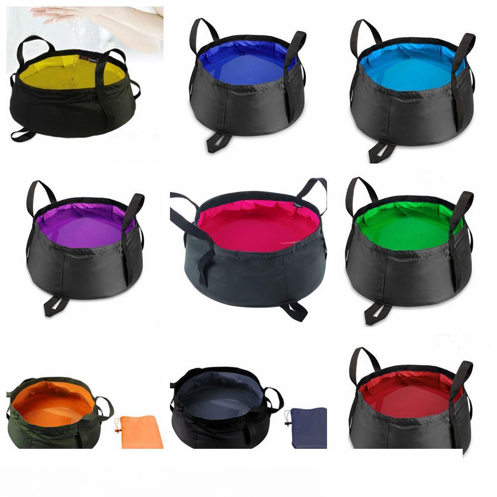 Portable 8.5L Folding Washbasin Bucket Wash Basin Foldable Camping Water Pot New