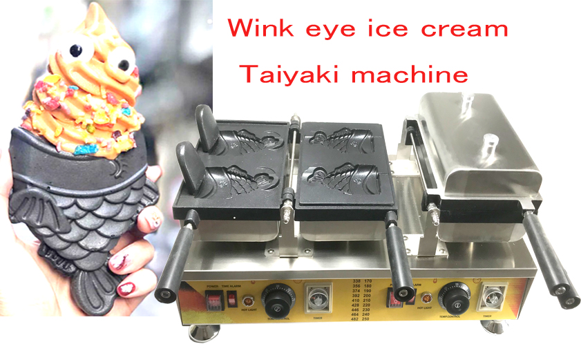 

Free shipping New Japanese ice cream Taiyaki Machine Mini Blinking Fish Cone Maker