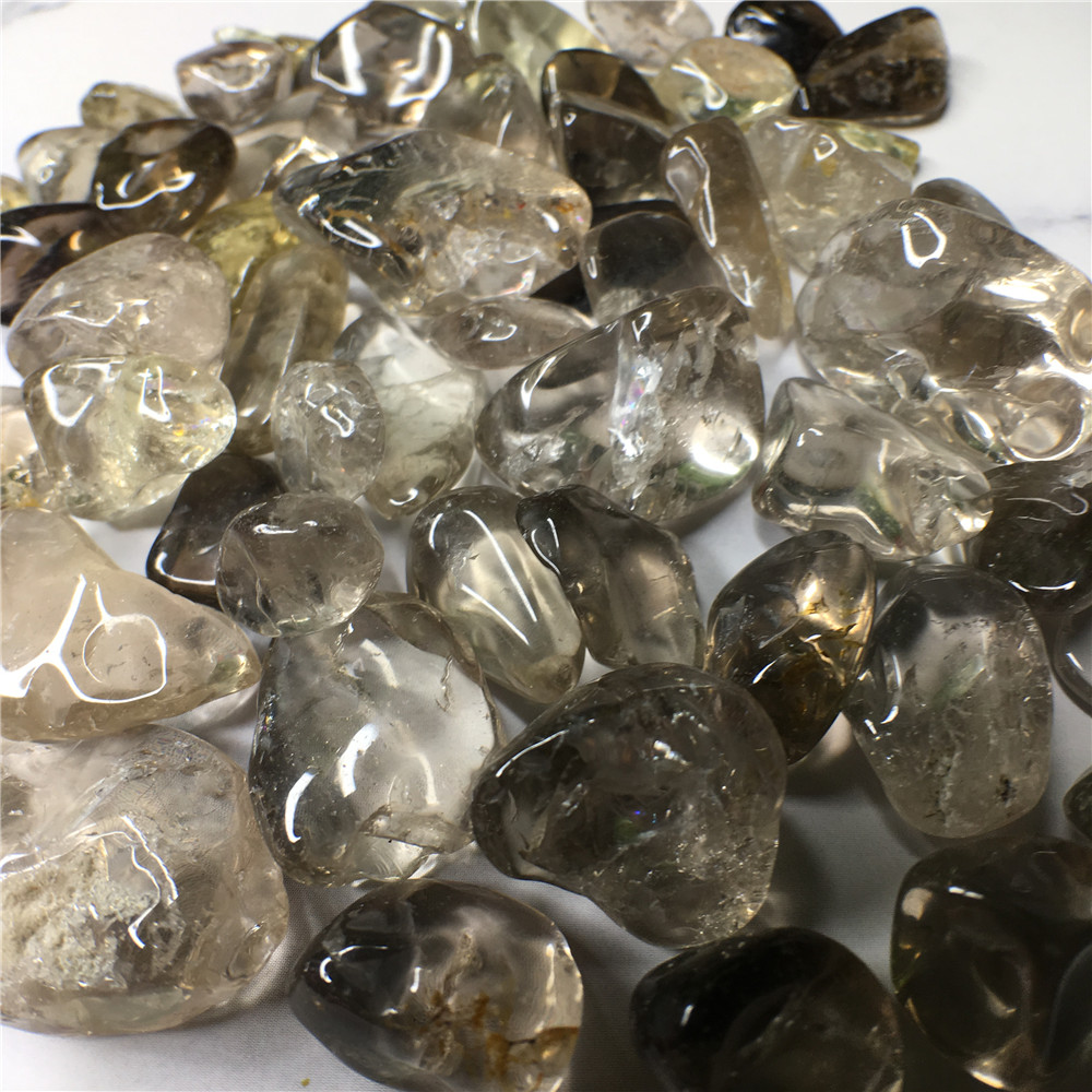 

1 Bag 100 g Natural smoky quartz Stone crystal Tumbled Stone (Size: 9--12 mm)
