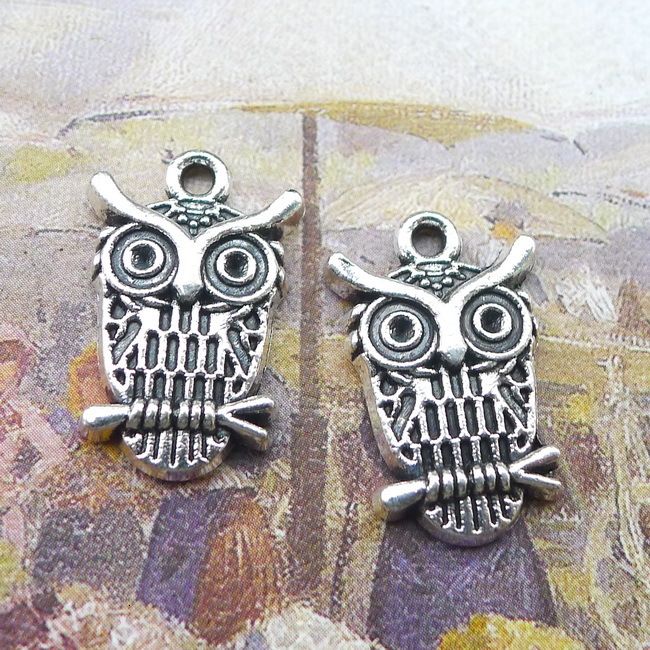

A1515 15*22mm Owl Ancient Silver Combine Gold Product Parts 100 Individual / Package 2.1 G