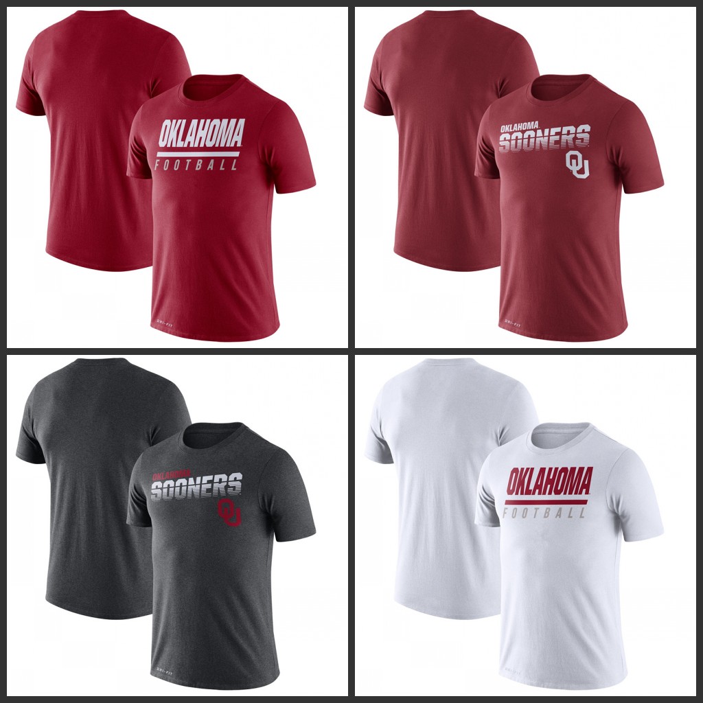 

Mens Oklahoma Sooners Sideline tees Legend Performance T-Shirts men Short Sleeve Football College Team Sports tops, As shows