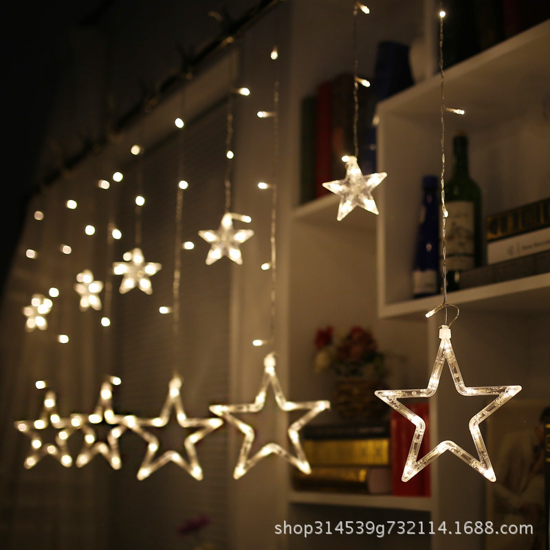 

2.5M 138 led star string lights Christmas fairy light garland led curtain for wedding home party birthday decoration