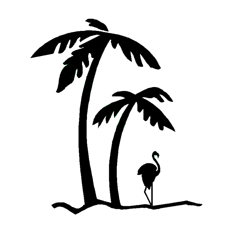 

16*14cm Palm Trees and Flamingo vinyl decal/sticker Motorcycle SUVs Bumper Car Window Laptop Car Stylings, Color