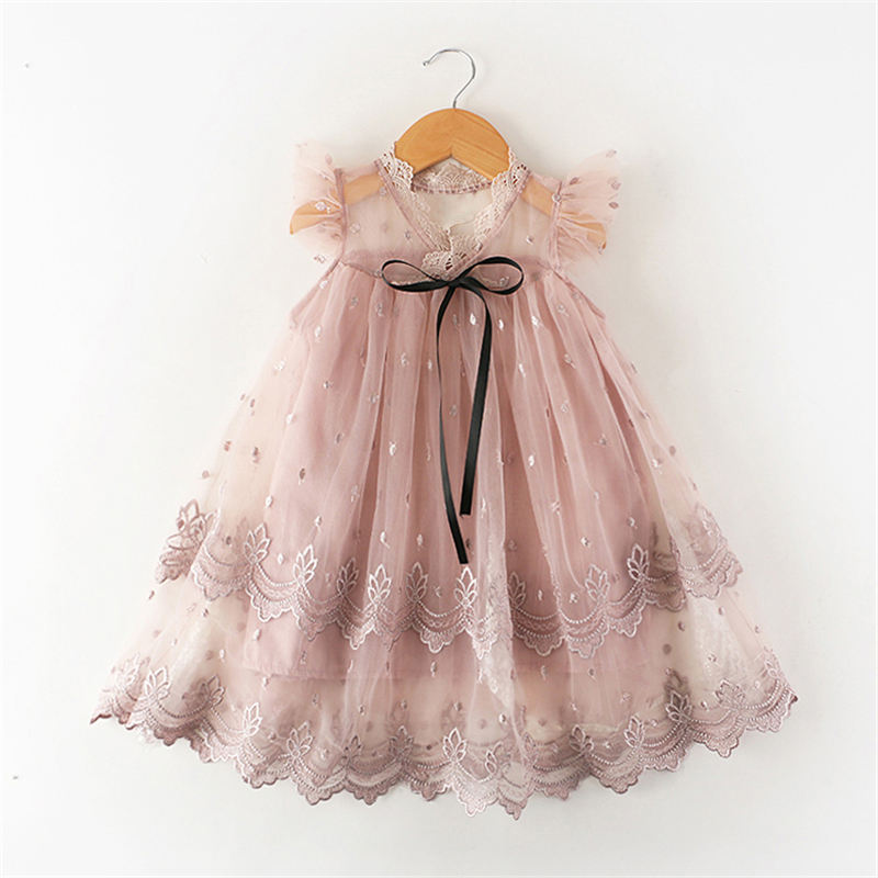 

Girls Summer Dress For Girl New Year Baby Kids Vestidos Lace Sequined Tulle Dresses Floral Sleeveless Kids Clothing Children