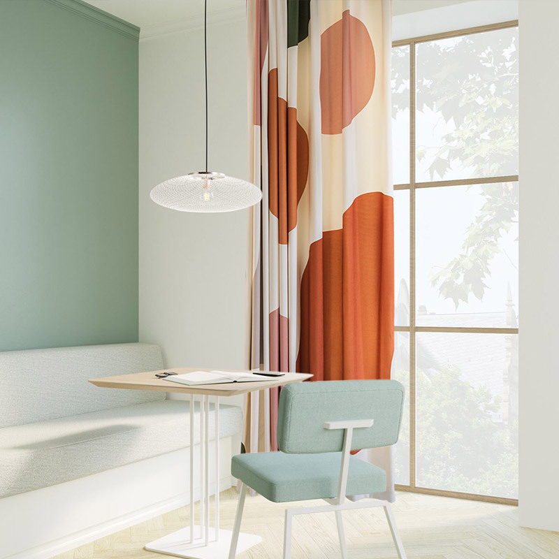 

Modern Nordic Minimalist Curtain Style for Bedroom Floor-to-ceiling Window Shading Sunscreen Curtain Cloth