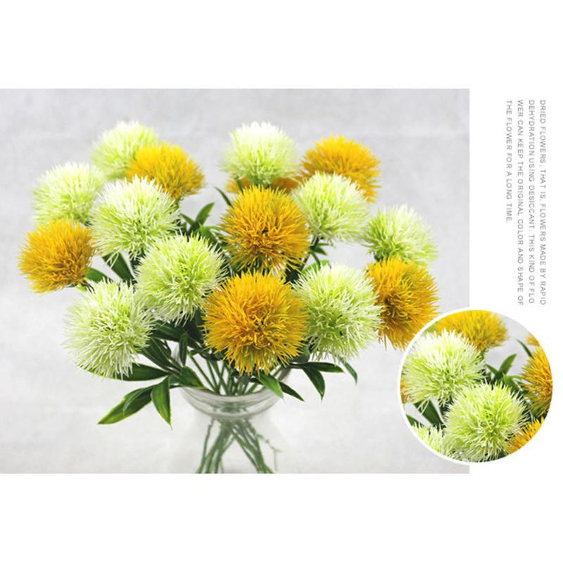 

10 Pc DIY Dandelion Bouquet Artificial Flower Wedding Background Wall Decoration Fake Flower Holding Bouquet for Kitchen, Green