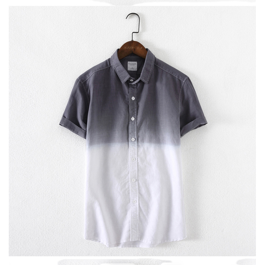 

Mens Designer Shirts Short Sleeve Luxury Fashion Gradient Color Tshirt Boys Loose Breathable Casual Tees Men Loose Tops T-shirts, Blue 1