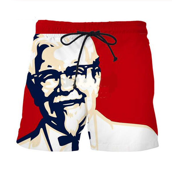 

New Fashion Short Pants KFC Grandpa Funny 3D Prints Shorts Women Men Hipster Beach Shorts Free Shipping, Multi