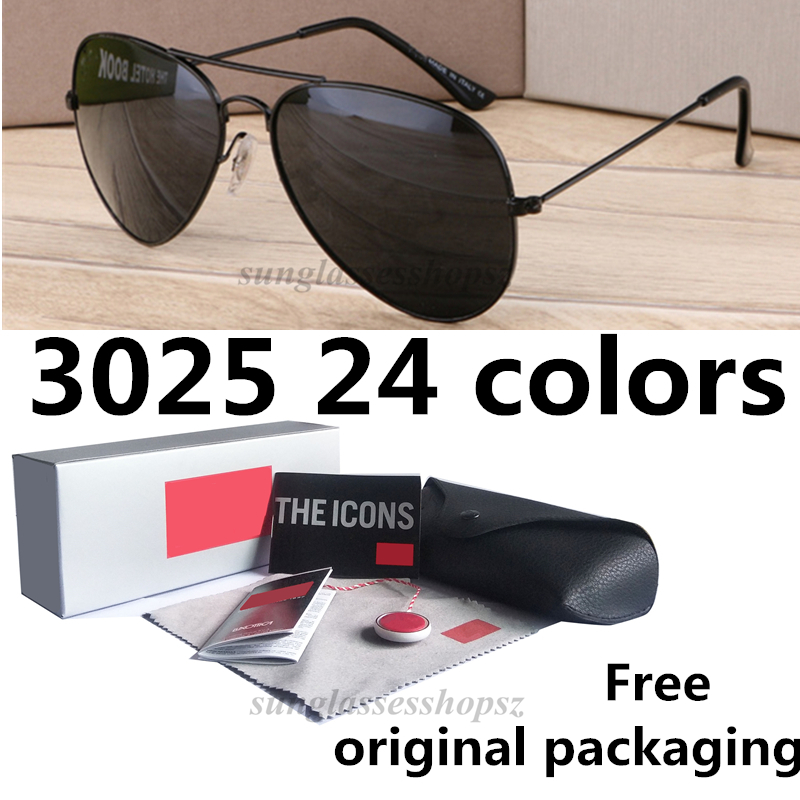 

hot selling pilot classic sunglasses new metal resin sunglasses eye protection UV400 brand sunglasses wholesale 58mm with original box